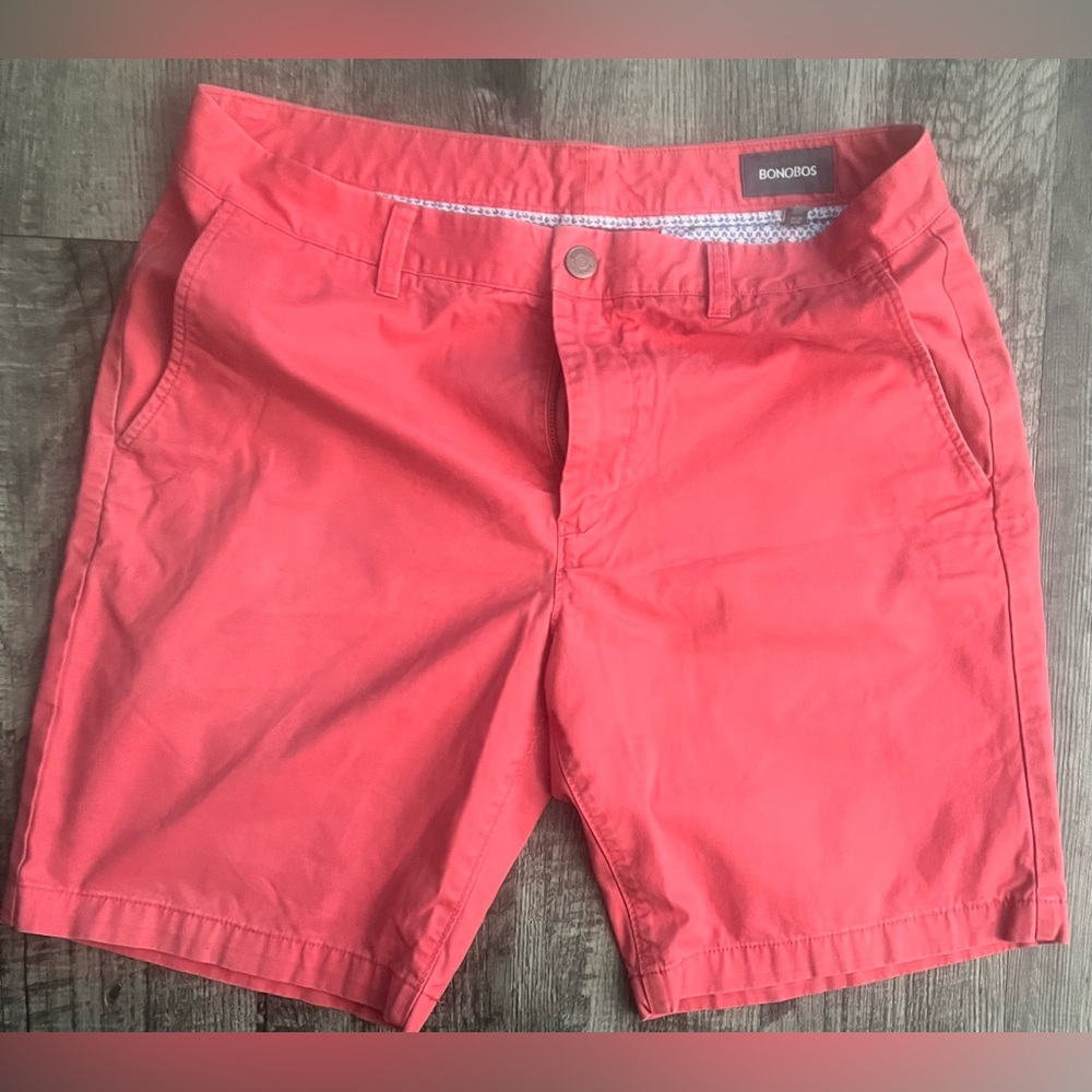 Bonobos Bright Coral Chino Shorts